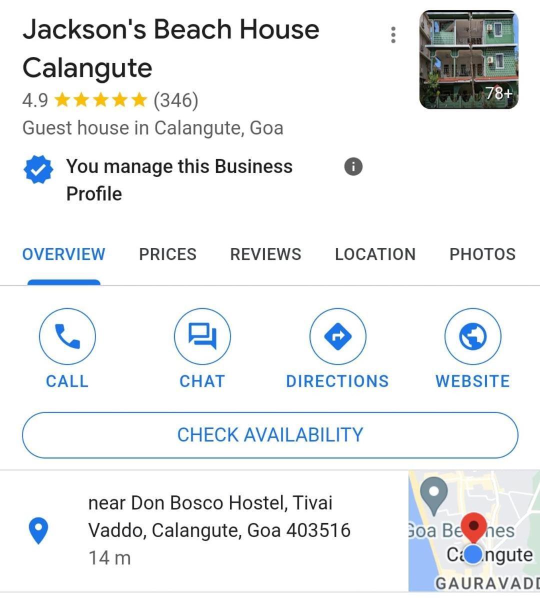 Jackson'S Beach House Calangute Buitenkant foto